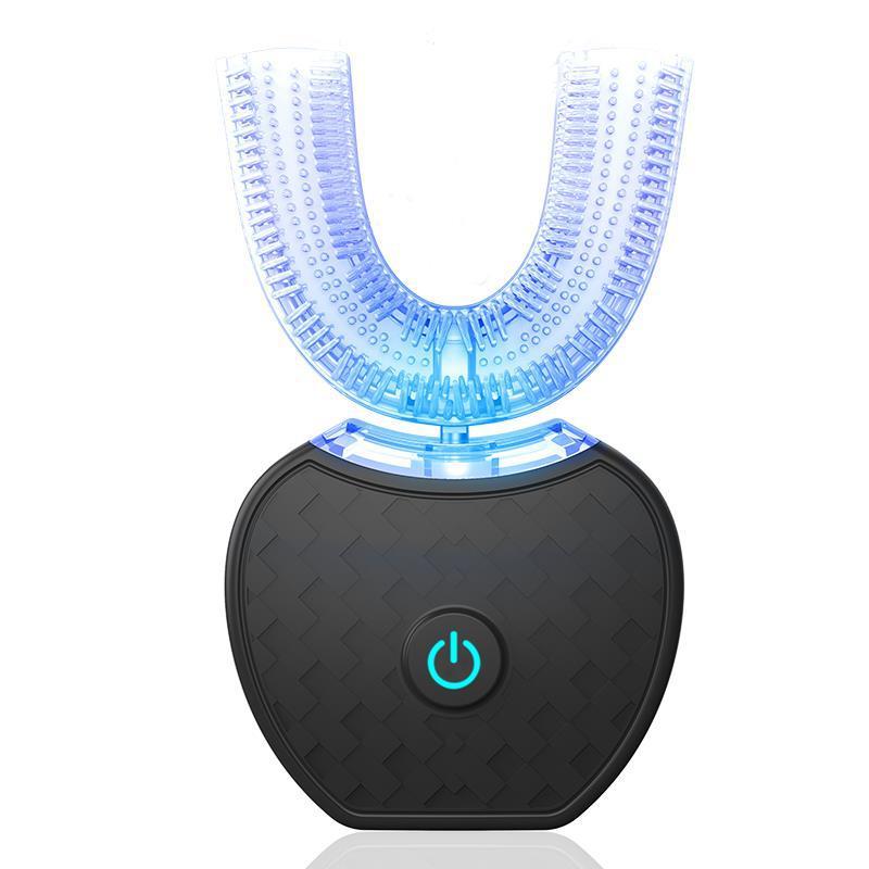 Brosse à dents électrique automatique intelligente à 360 degrés Brosse à dents de type U étanche Blanchiment de la lumière bleue Chargement USB
