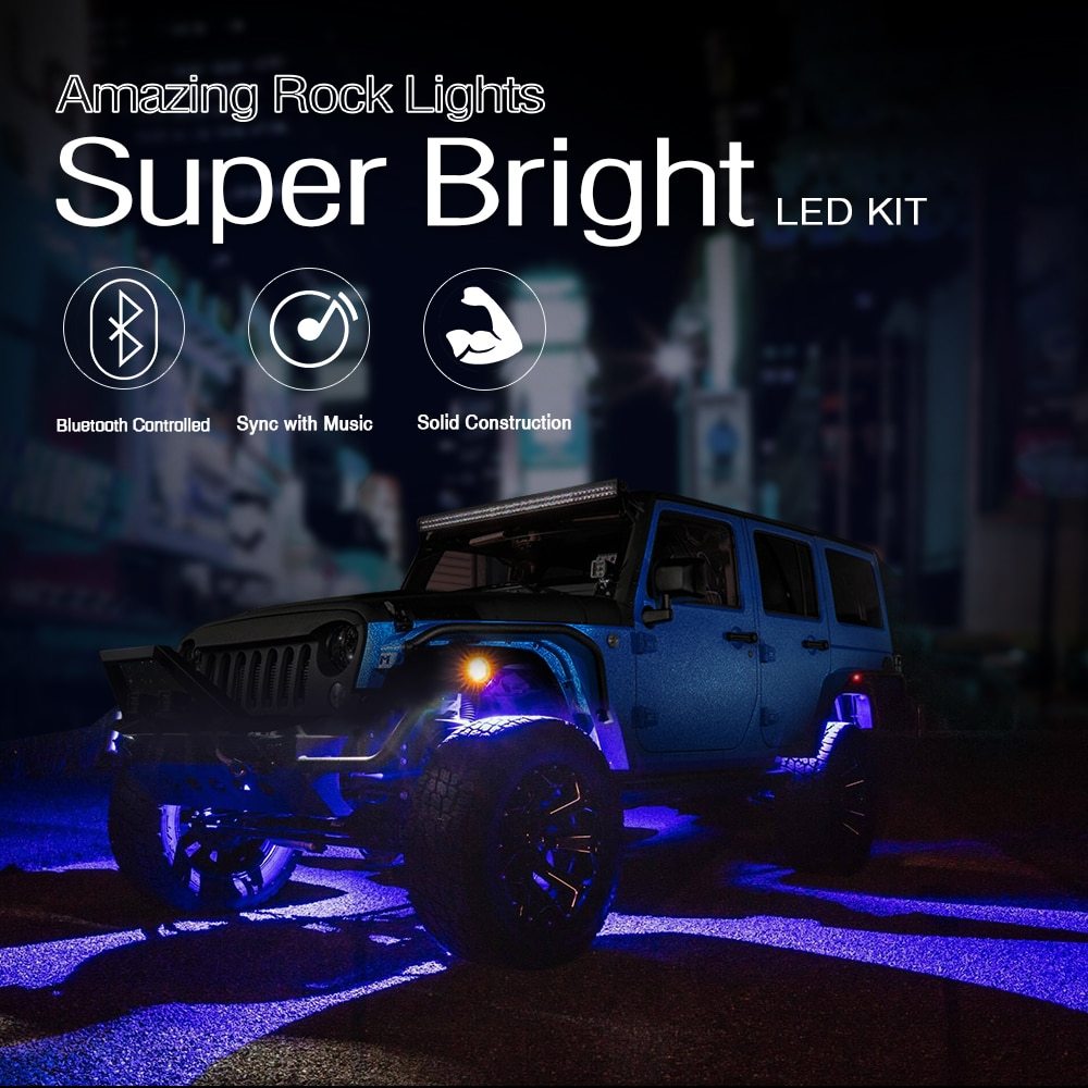 Lumière d'ambiance colorée modifiée à LED pour train de roulement tout-terrain