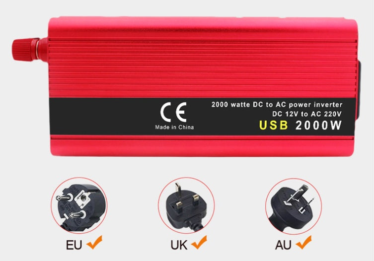 Sine Wave Inverter Dual Usb 2000W Power Converter Dc 12V 24V Portable Car Inverter