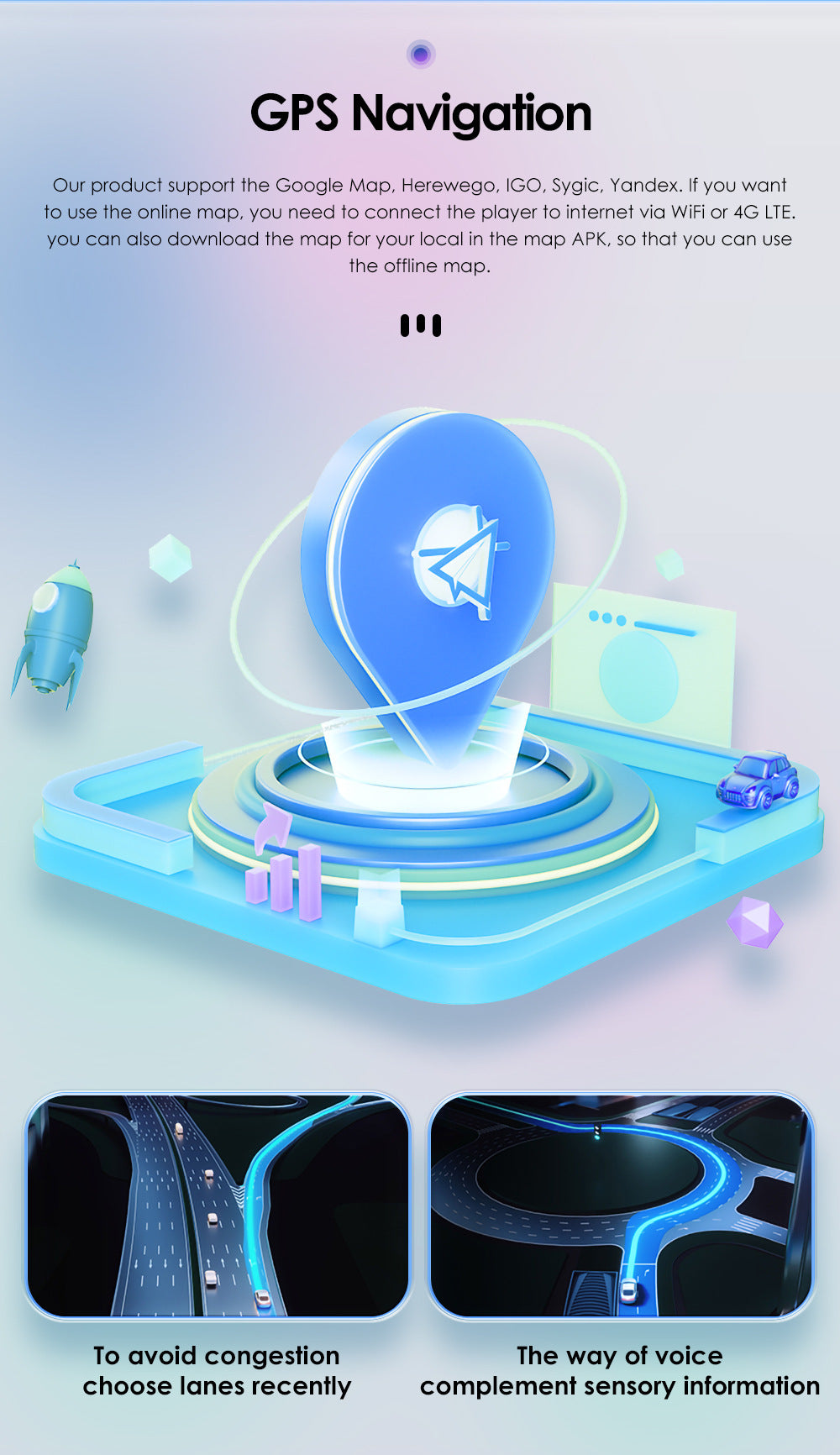 Car Navigator Vehicle-mounted MP5 All-in-one Machine