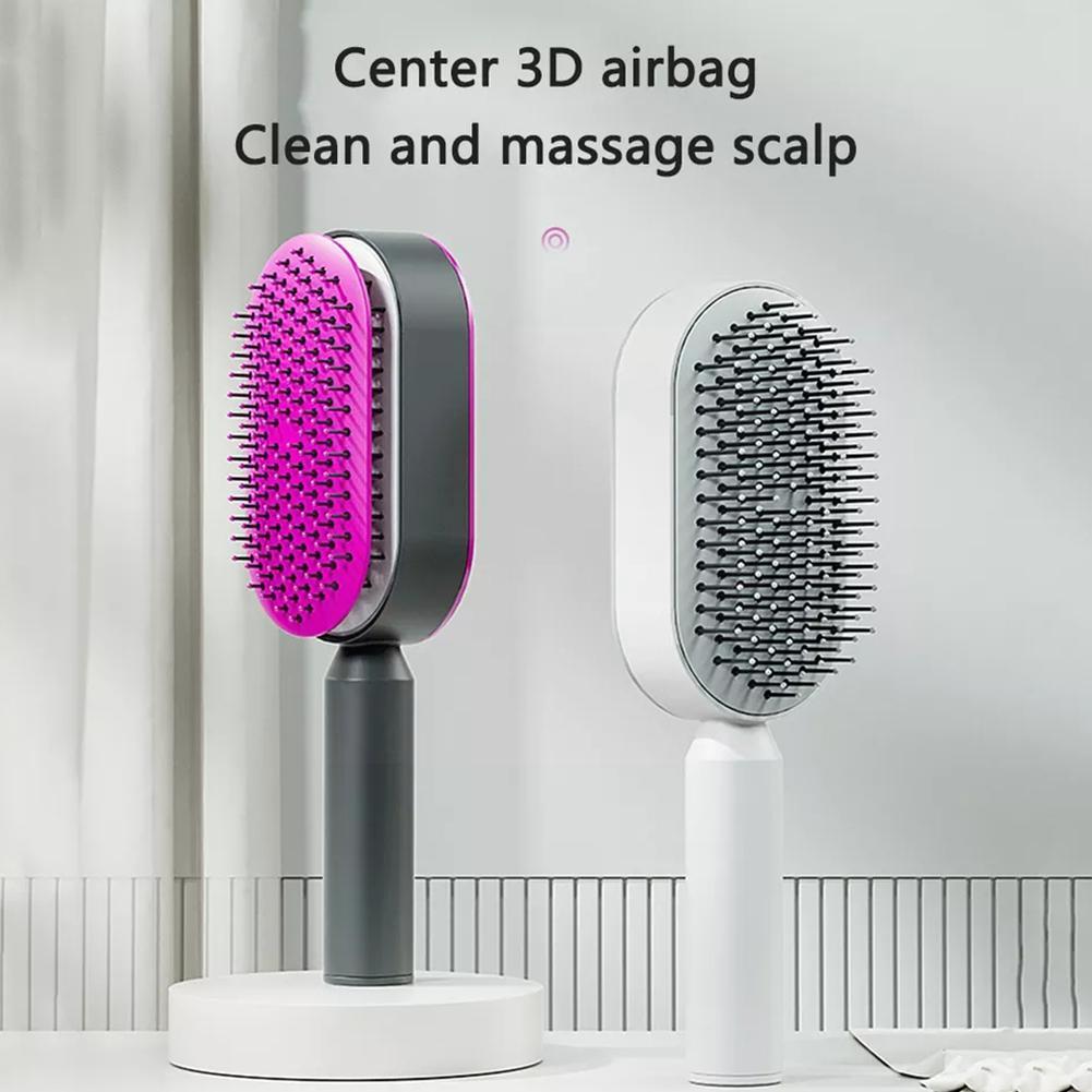 Women Fashion 3D Hair Growth Comb Hairbrush Self-Cleaning Hair Brush Self Cleaning Hair Brush For Women Massage Scalp Promote Blood Circulation Anti Hair Loss