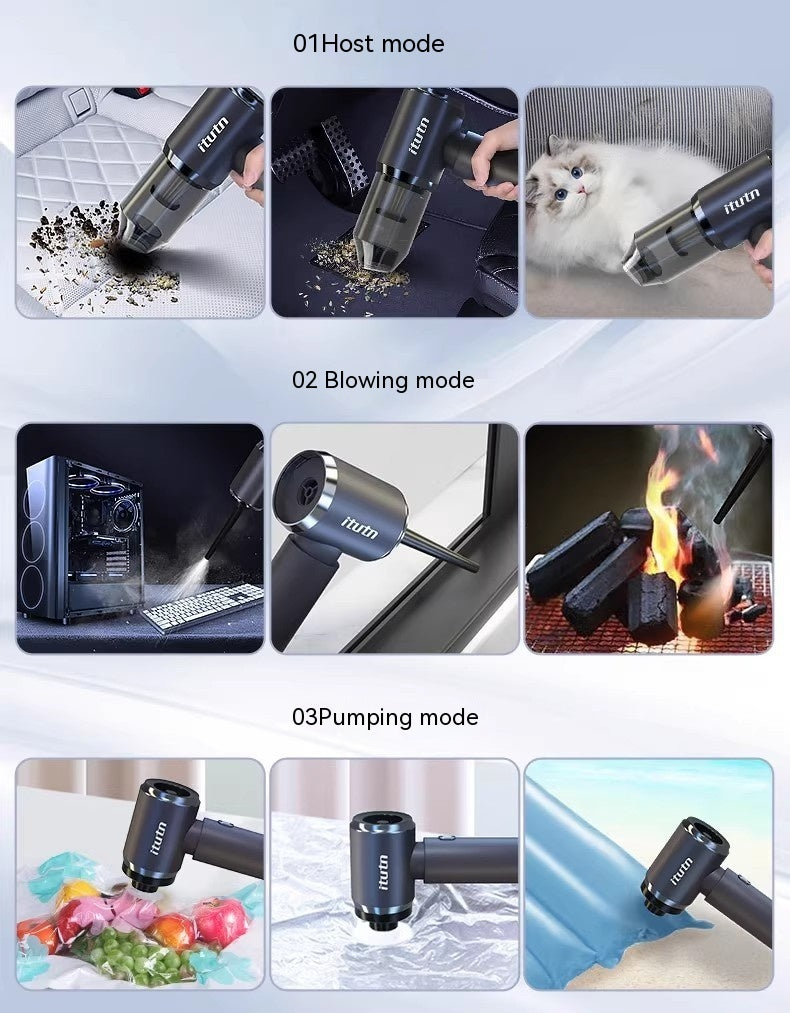 Car Cleaner Handheld Light-duty Vehicle Large Suction Wireless Blowing And Suction Dual-use Strong High Power