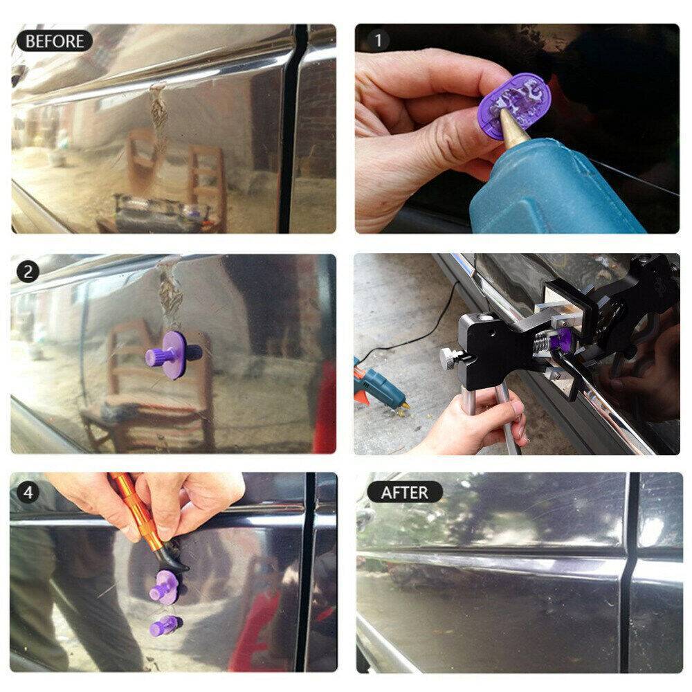 35PC Paintless Auto Car Body Kit Dent Puller Lifter Hail Removal Tools GlueTabs