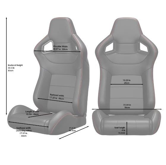 2 Universal Bucket Racing Seats