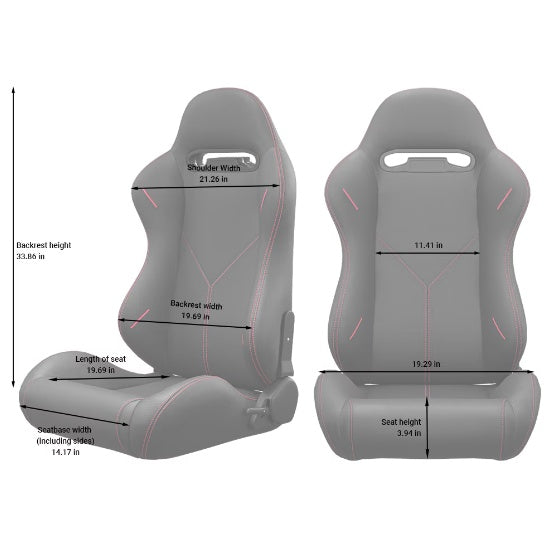 2 Universal Bucket Racing Seats