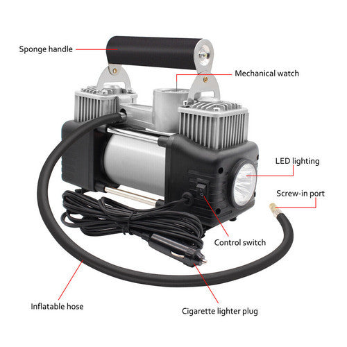 12V 150PSI Car Air Compressor Portable Tyre Deflator Inflator 4WD Car Truck