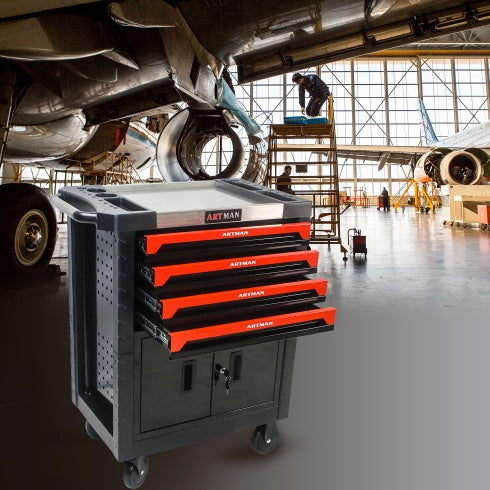 REMOVABLE 4 DRAWERS TOOL CART WITH LOCK