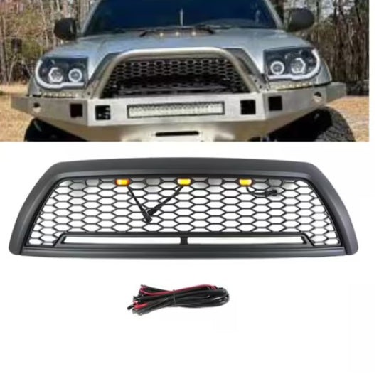 Black Front Grille Fits For 4 Runner 2006-2009 Honeycomb Grill With Light
