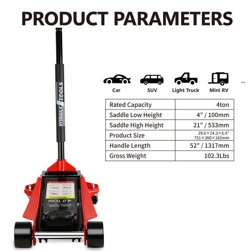 4 Ton Low Profile Floor Jack Unavailable Platforms- Welfel , Temu