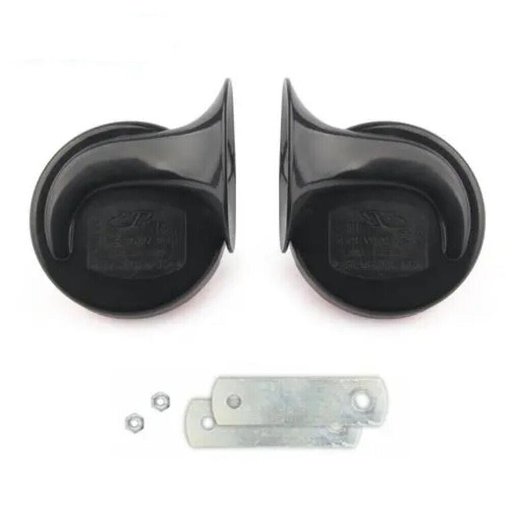 DC12V Car Horn Loud Dual-Tone Electric Snail Horn 110 DB For Car Vehicle Black
