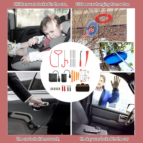 34 Piece Car Tool Set Car Trim Removal Tool Double Prongs U-Hook Puller Set