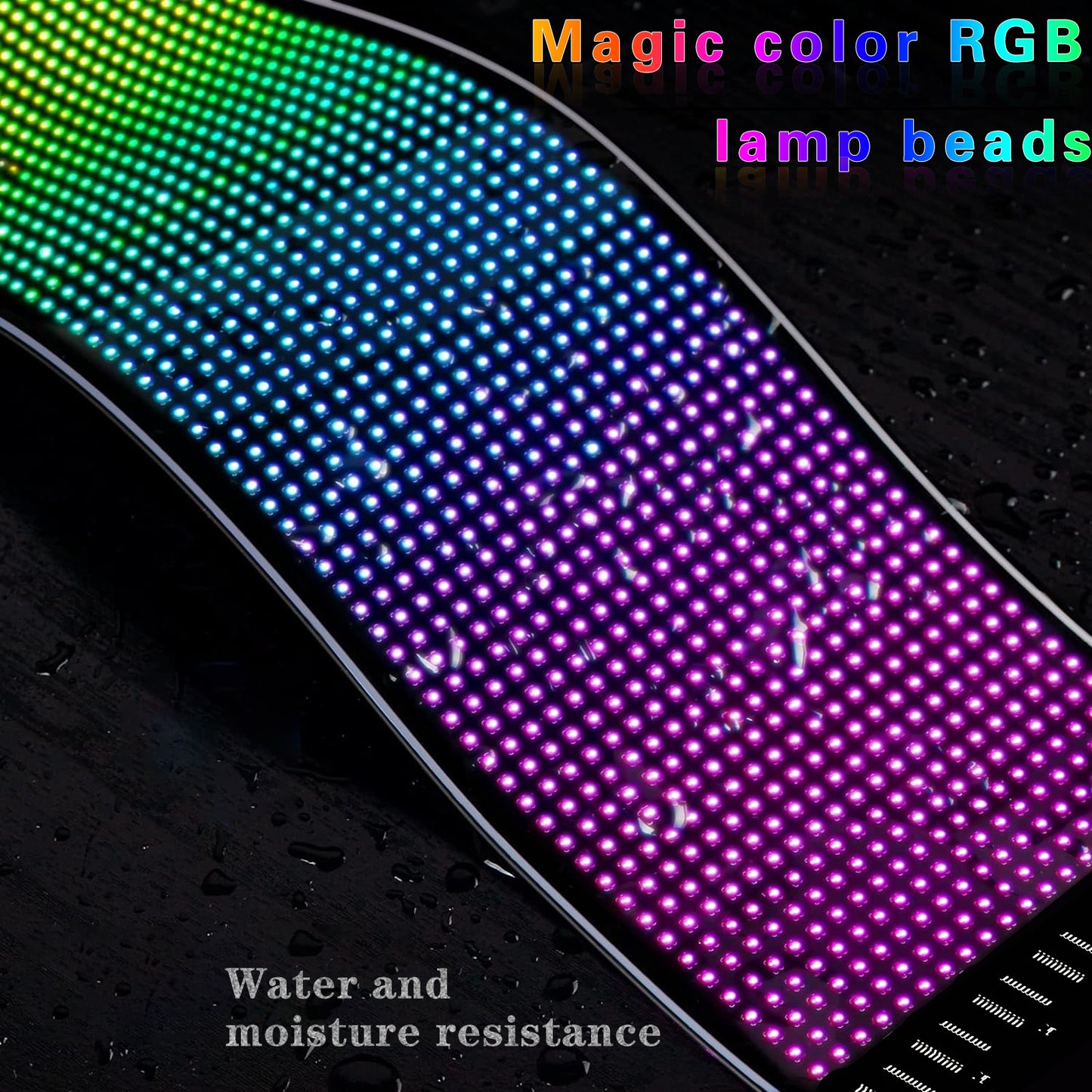 Programmable LED Signage, Flexible USB 5V Digital Signage Upgrade Version 20x64 LED Beads, APP Controlled Scrolling LED Display Screen With Pre Made Animation, Used For DIY Graffiti In Stores, Cars, B