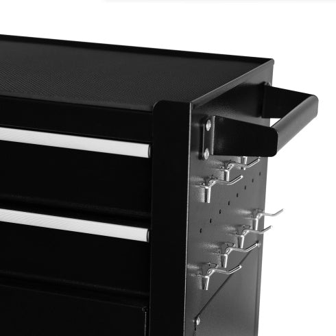 8-Drawer Rolling Tool Chest With Wheels, Large Tool Cabinet With Drawers, Mobile Steel Tool Storage Organizer With Lock&Liner For Warehouse, Workshop, Black