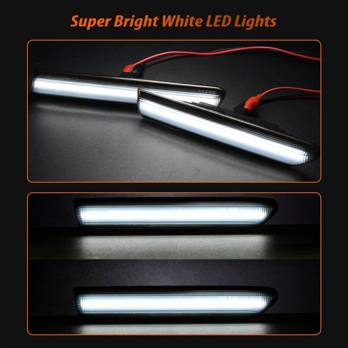 Black Lens LED Front Rear Fender Side Marker Lights For 2004-2008 Acura TL Base