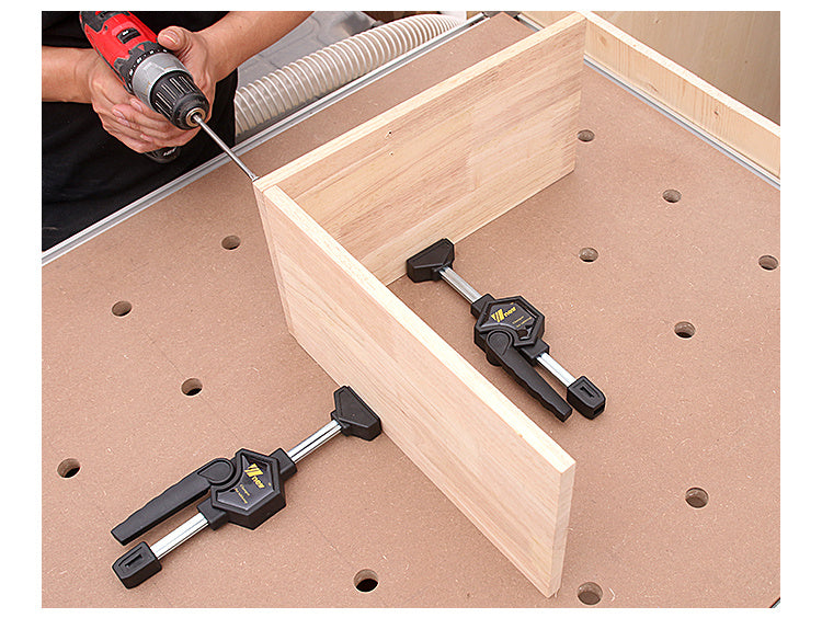 Desktop woodworking quick clip