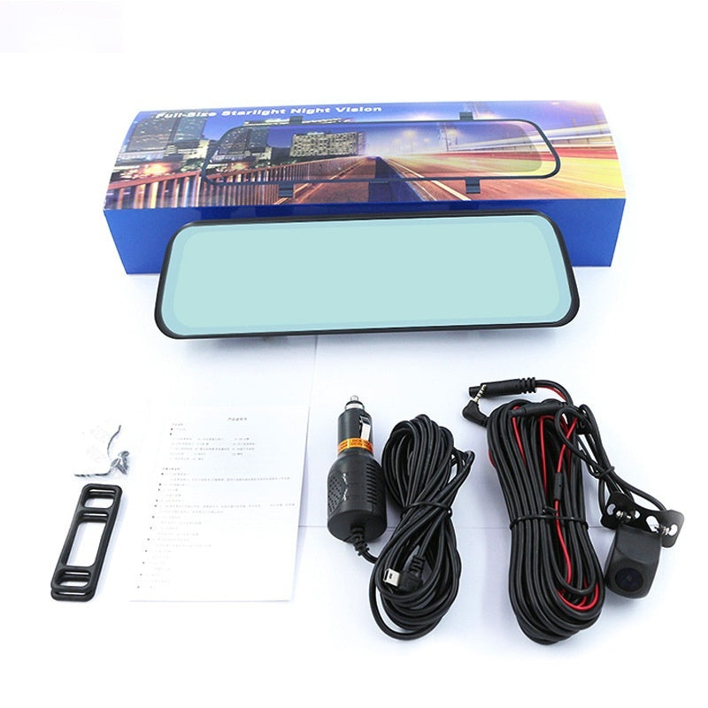 Streaming Media Rearview Mirror Tachograph 10-inch Full Screen Touch HD Night Vision Front And Rear Dual Lens Reversing Image