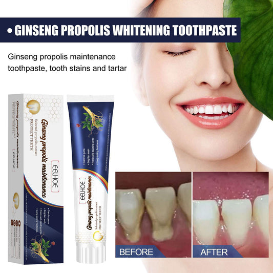 EELHOE Ginseng & Propolis Whitening Toothpaste Cleaning Stains Oral Odor Teeth & Gums Whitening Toothpaste
