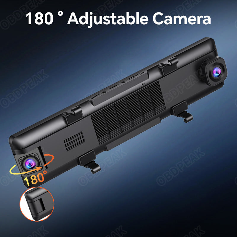 3 Cameras 360 Degree 3 Lens Car Dvr DashCam Car Dash Camera Mirror Carplay Android Wireless 3 Channel Dash Cam 2.5k With Wifi