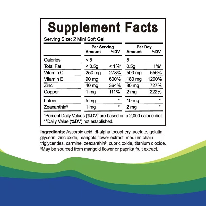 Eye Vitamin  Mineral Supplement, Contains Lutein, Vitamin C, Zeaxanthin, Zinc   Vitamin E, 120 Softgels