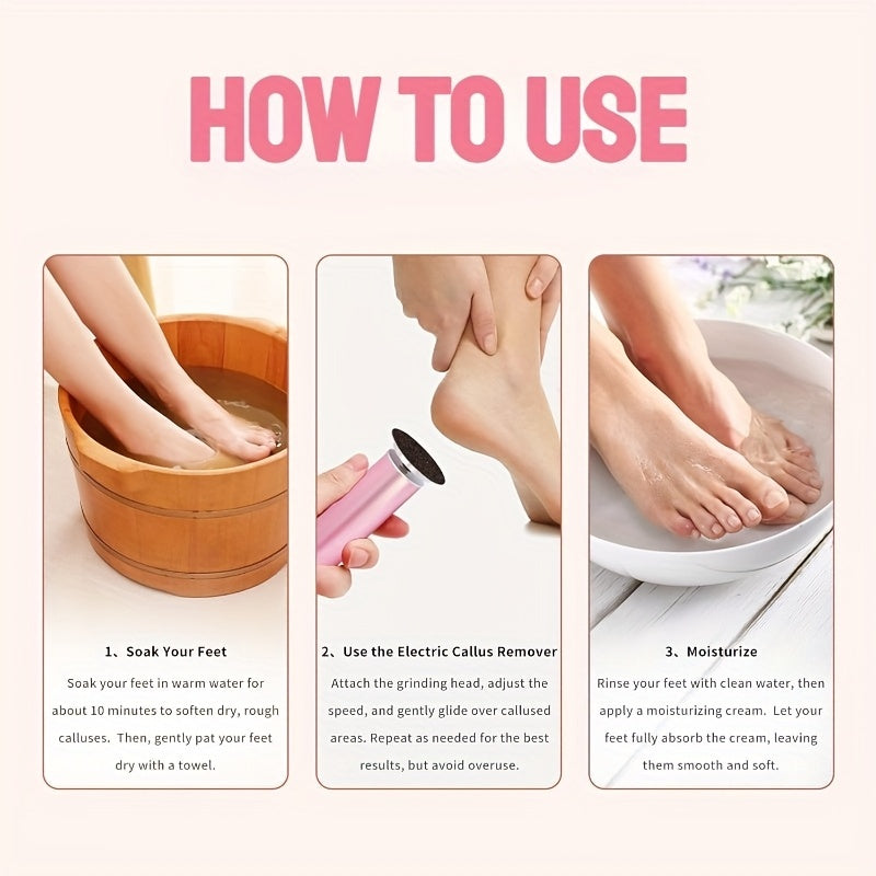 Electric Foot Protection Machine, 60 Pieces Of Sandpaper, Adjustable Speed To Change Sandpaper, Foot Care For Men, Women And Barefoot Walkers, Remove Dead Skin And Calluses On The Soles Of The Feet