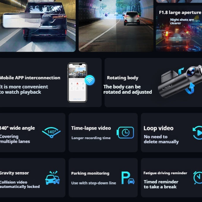 Driving Recorder Line-free 4K Night Vision 360 Panoramic Parking Surveillance