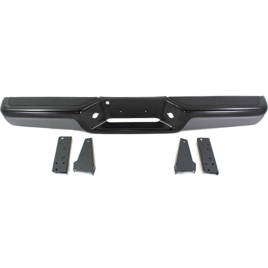 Step Bumper Assembly For 1997-2004 Dodge Dakota Powdercoated Black With Bracket
