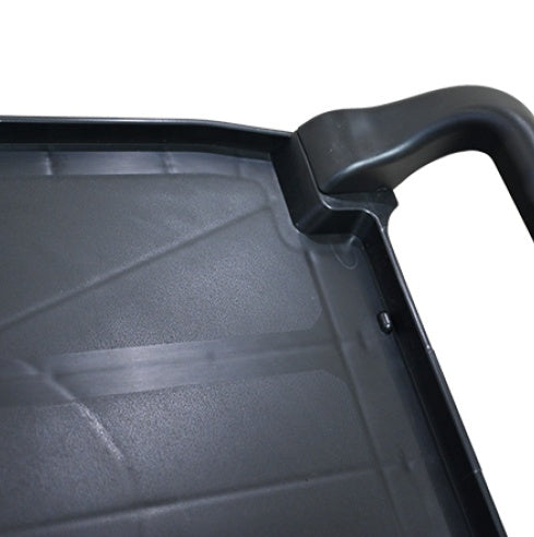 Plastic Commercial Cart Large Size, Restaurant Cart With Wheels Lockable, Heavy Duty Utility Service Cart For Foodservice, Commercial,Office, Warehouse, Black, 40.1x20.0x38.1 Inches.