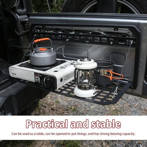 Tailgate Table Foldable Rear Cargo Shelf Compatible With Jeep Wrangler 2007-2018 JK JKU 2018-2022 JL JLU