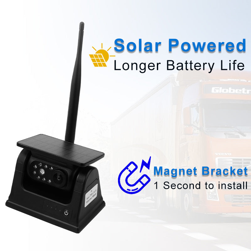 Caméra de charge solaire sans fil, système de surveillance d'image inversée avec aspiration magnétique