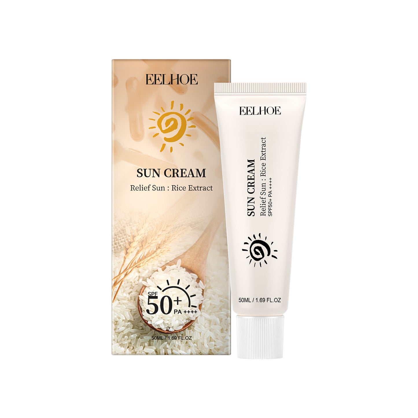 EELHOE Rice Protective Cream For Hydrating And Refreshing Without Greasiness, Provides Natural UV Protection And Sunburn Prevention, And Enhances Skin Elasticity