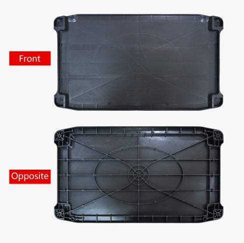 Plastic Commercial Cart Large Size, Restaurant Cart With Wheels Lockable, Heavy Duty Utility Service Cart For Foodservice, Commercial,Office, Warehouse, Black, 40.1x20.0x38.1 Inches.