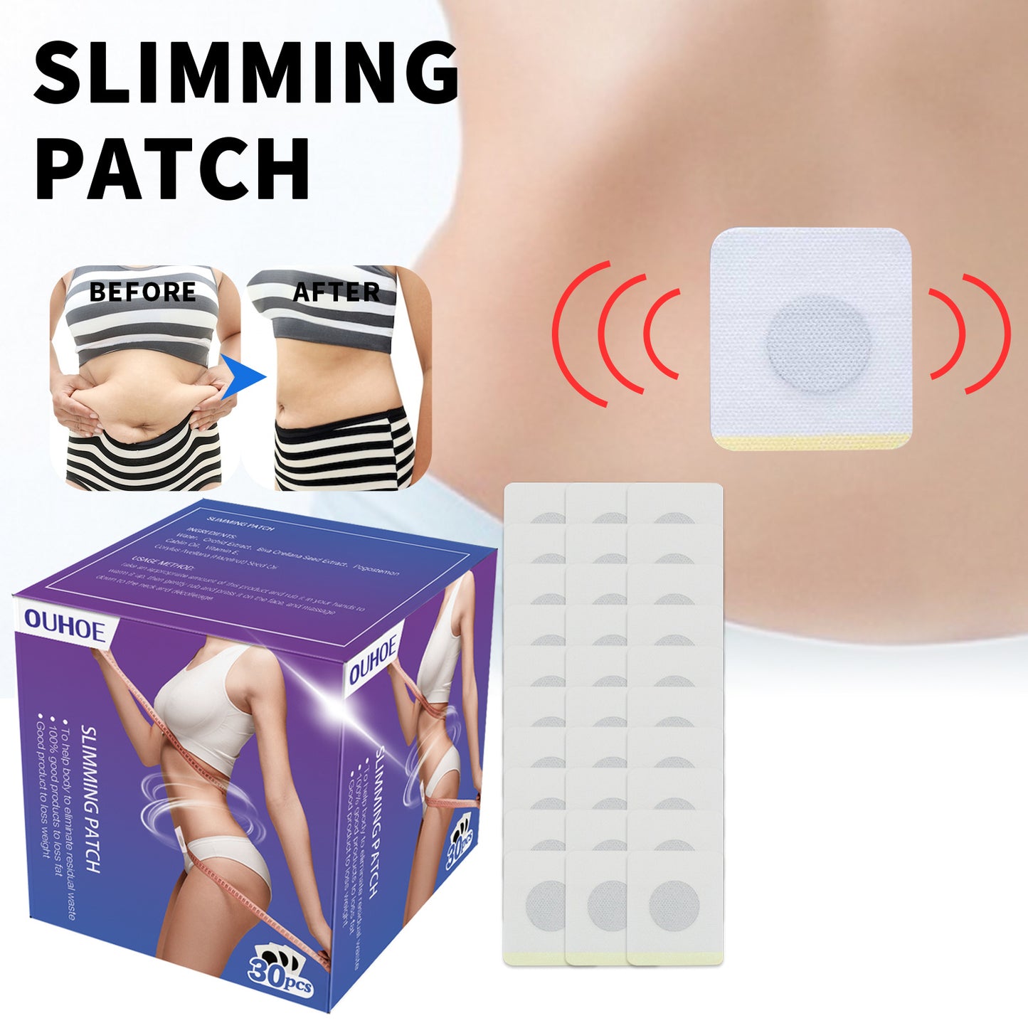 OUHOE Herbal Slimming Belly Button Patch Body Contouring Body Firming Patch