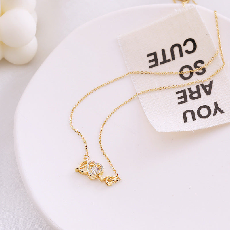 Cadeau de Saint Valentin Nouveau collier en acier titane Mode Nouveau collier intelligent d'amour Chaîne de clavicule féminine Bijoux de mode Femme