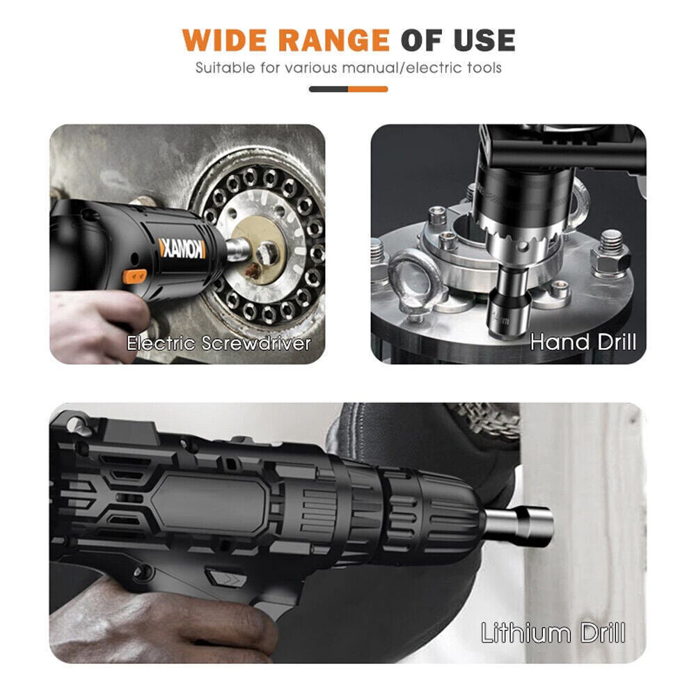 14 1-4 Nut Driver Bit Set Hex Magnetic Metric Socket Impact Drill 6 To 19MM UK