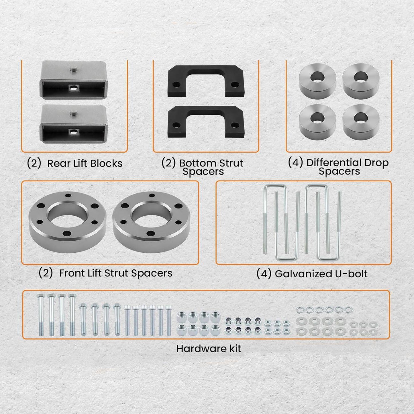 Rear Lift Kit W Diff Drop Spacers For Chevy Silverado GMC Sierra