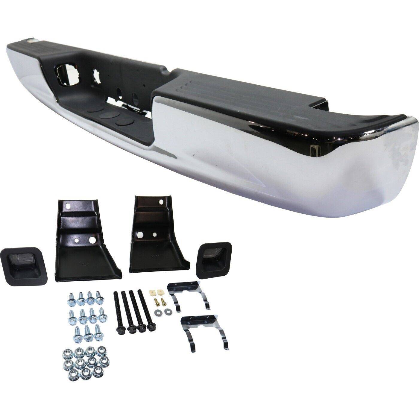 Step Bumper Assembly For 2002-2008 Dodge Ram 1500 Chrome With Mounting Bracket