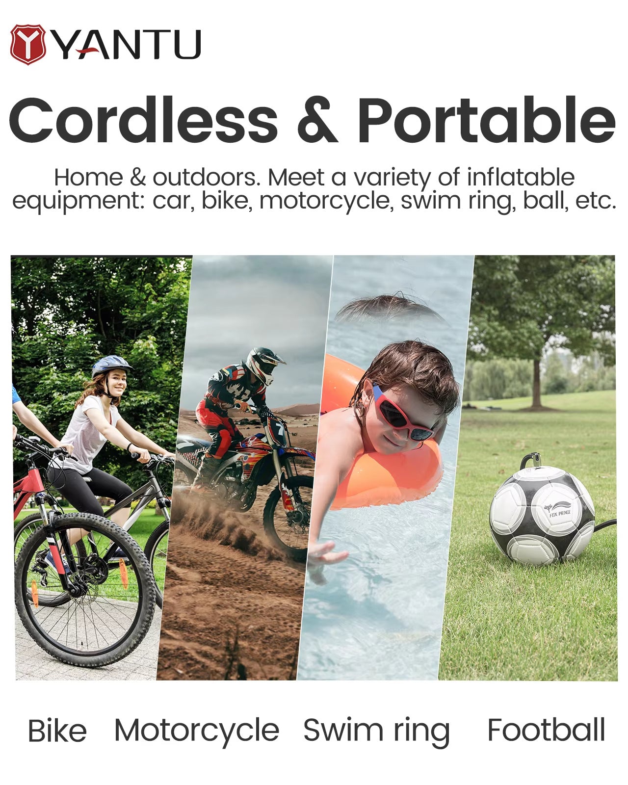 A22 Compresseur d'air double cylindre portable rechargeable sans fil pour voiture 12 V Gonfleurs de pneus de roue d'automobile électrique