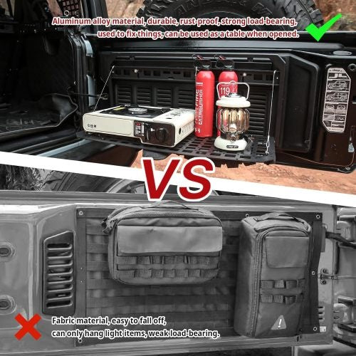 Tailgate Table Foldable Rear Cargo Shelf Compatible With Jeep Wrangler 2007-2018 JK JKU 2018-2022 JL JLU