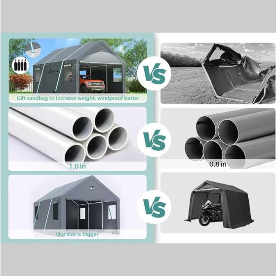 10x20 Heavy Duty Carport Canopy - Oversized Portable Car Tent Garage