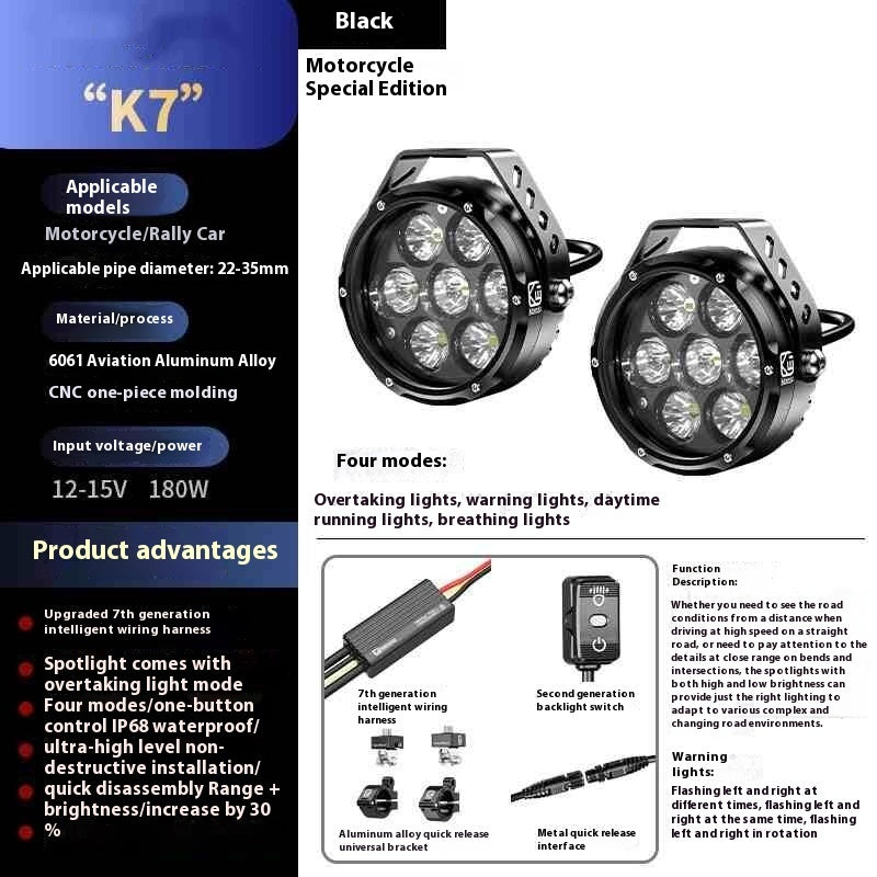 Spotlight Motorcycle High And Low Beam