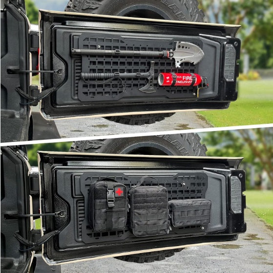 Panneau tactique de hayon pour kit d'outils de hayon Wrangler, supports de rangement compatibles avec Wrangler 2007-2022 JK JKU 2018-2022 JL JLU