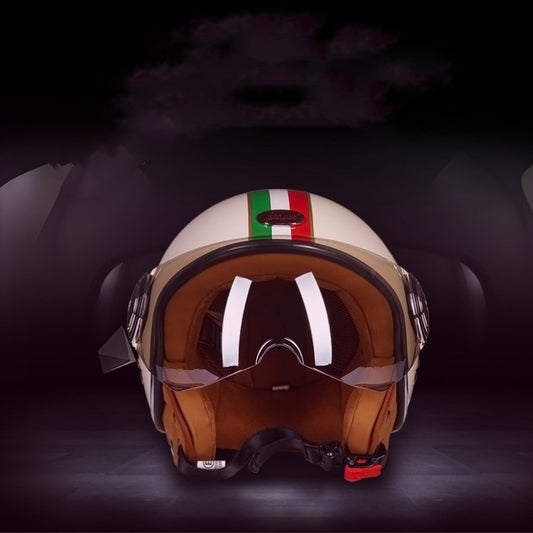 Casque de voiture à batterie Demi-casque léger semi-couvert Rétro