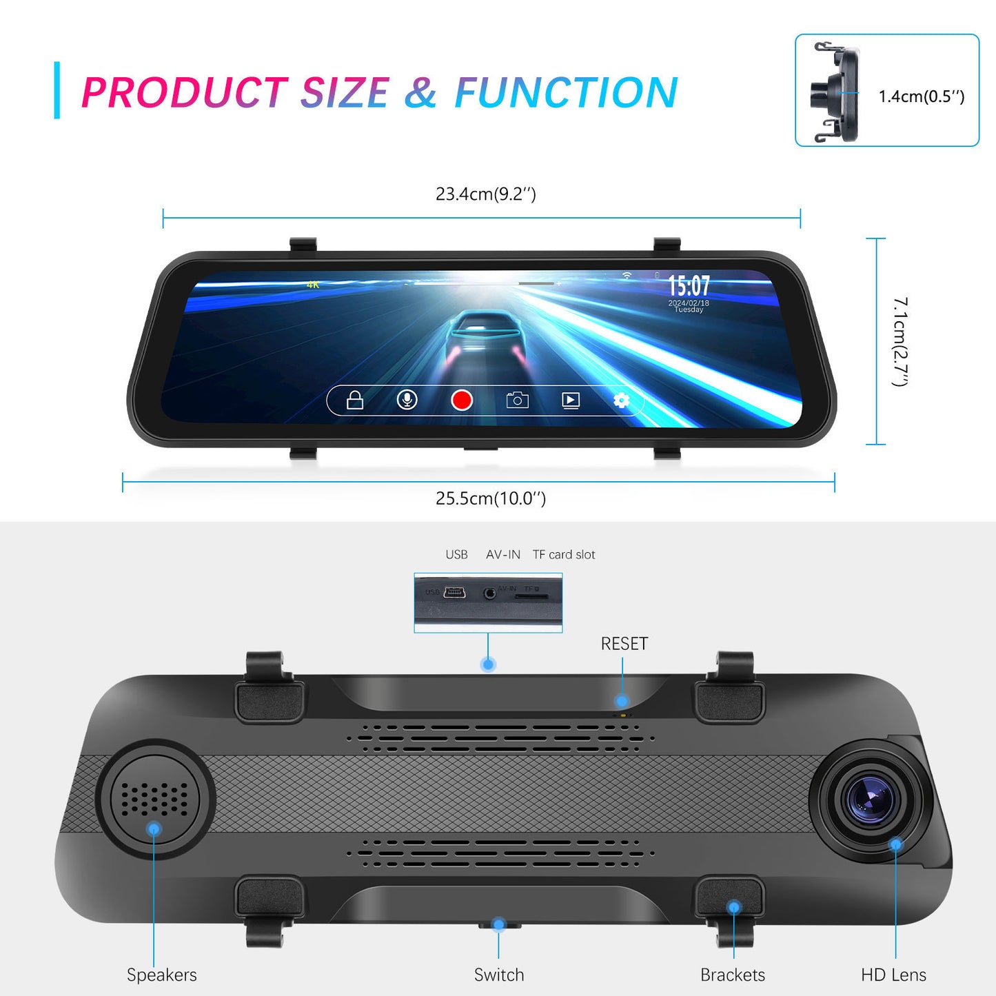 Streaming Media Touch HD Caméra frontale intégréeRésolution vidéo 4KRétroviseur