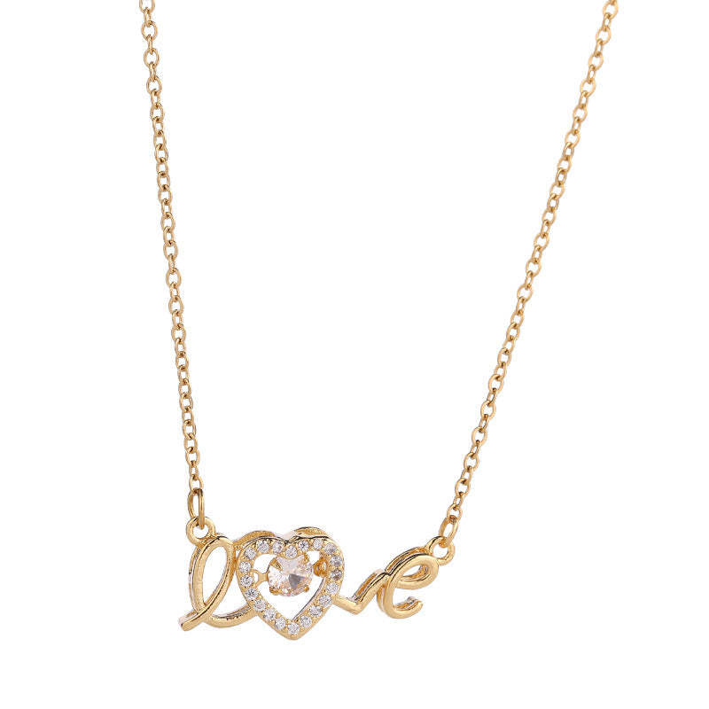 Cadeau de Saint Valentin Nouveau collier en acier titane Mode Nouveau collier intelligent d'amour Chaîne de clavicule féminine Bijoux de mode Femme