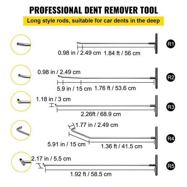13 Piece Set Rod Dent Removal Kit, Professional Hail Dent Removal Tool For Minor Dents, Door Nails, And Hail Damage - It Does Not Ship On Weekends Selling On Amazon Is Prohibited