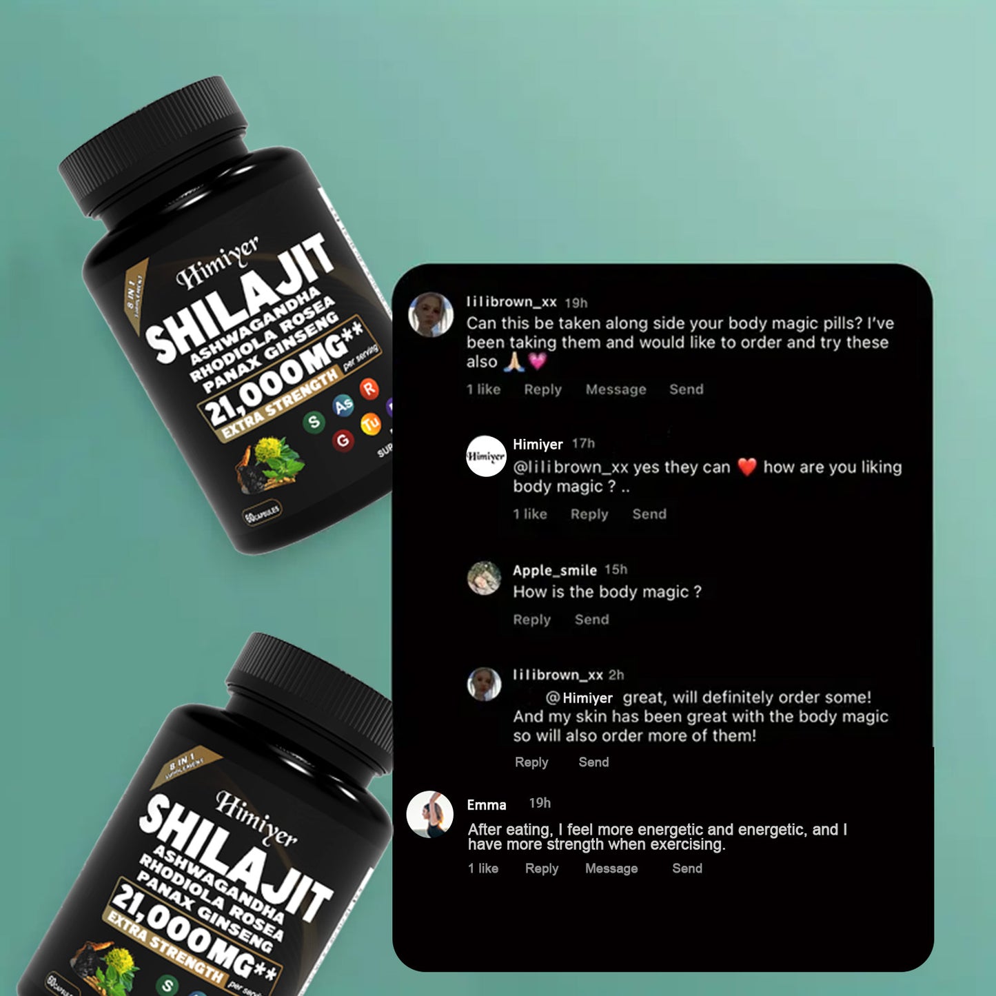 SHILAJIT ASHWAGANDHARHODIOLA ROSEAPANAX GINSENG21,000MG