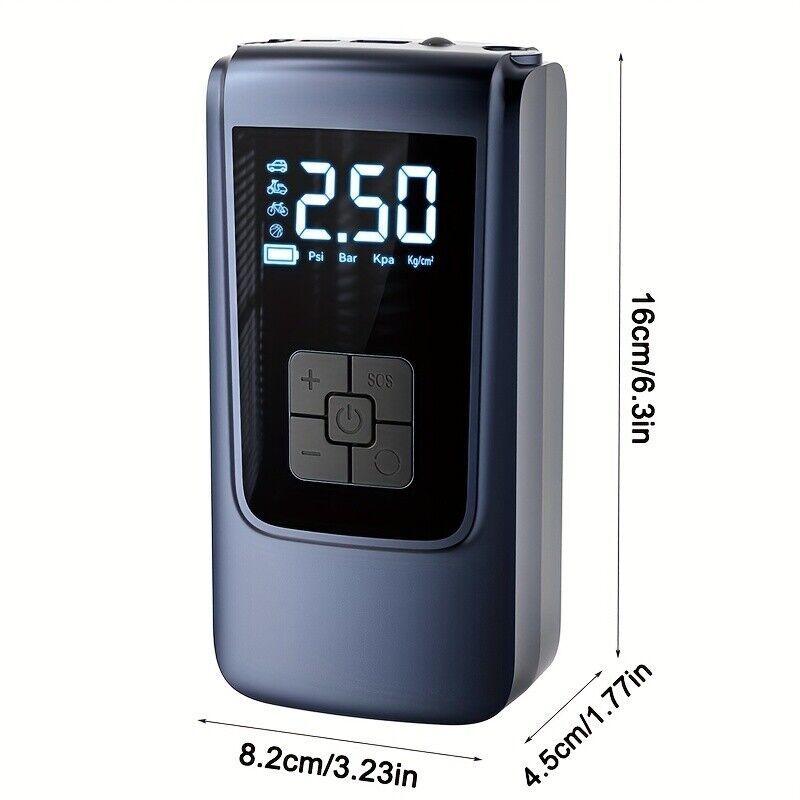 Cordless Digital Car Tyre Inflator USB Rechargeable Tire Air Compressor