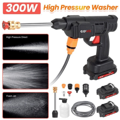 Cordless Electric High Pressure Washer Spray Water Gun Portable Spray Household