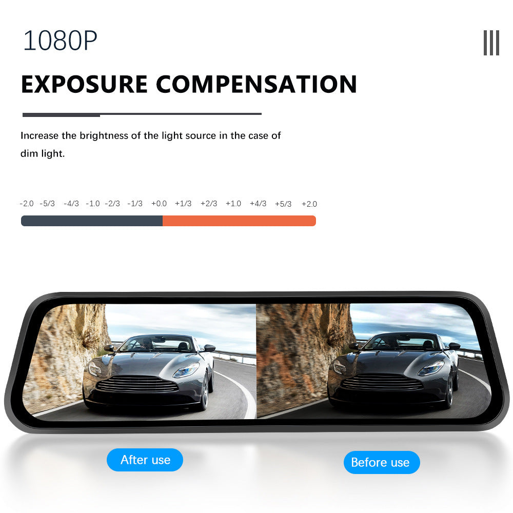 Streaming Media Car Car Dual Lens Smart Touch Rearview Mirror Tachograph