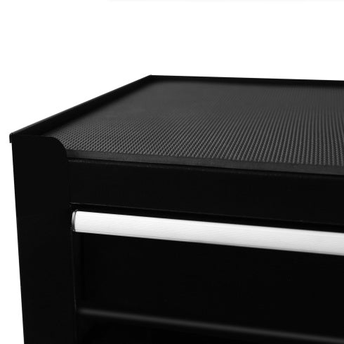 8-Drawer Rolling Tool Chest With Wheels, Large Tool Cabinet With Drawers, Mobile Steel Tool Storage Organizer With Lock&Liner For Warehouse, Workshop, Black